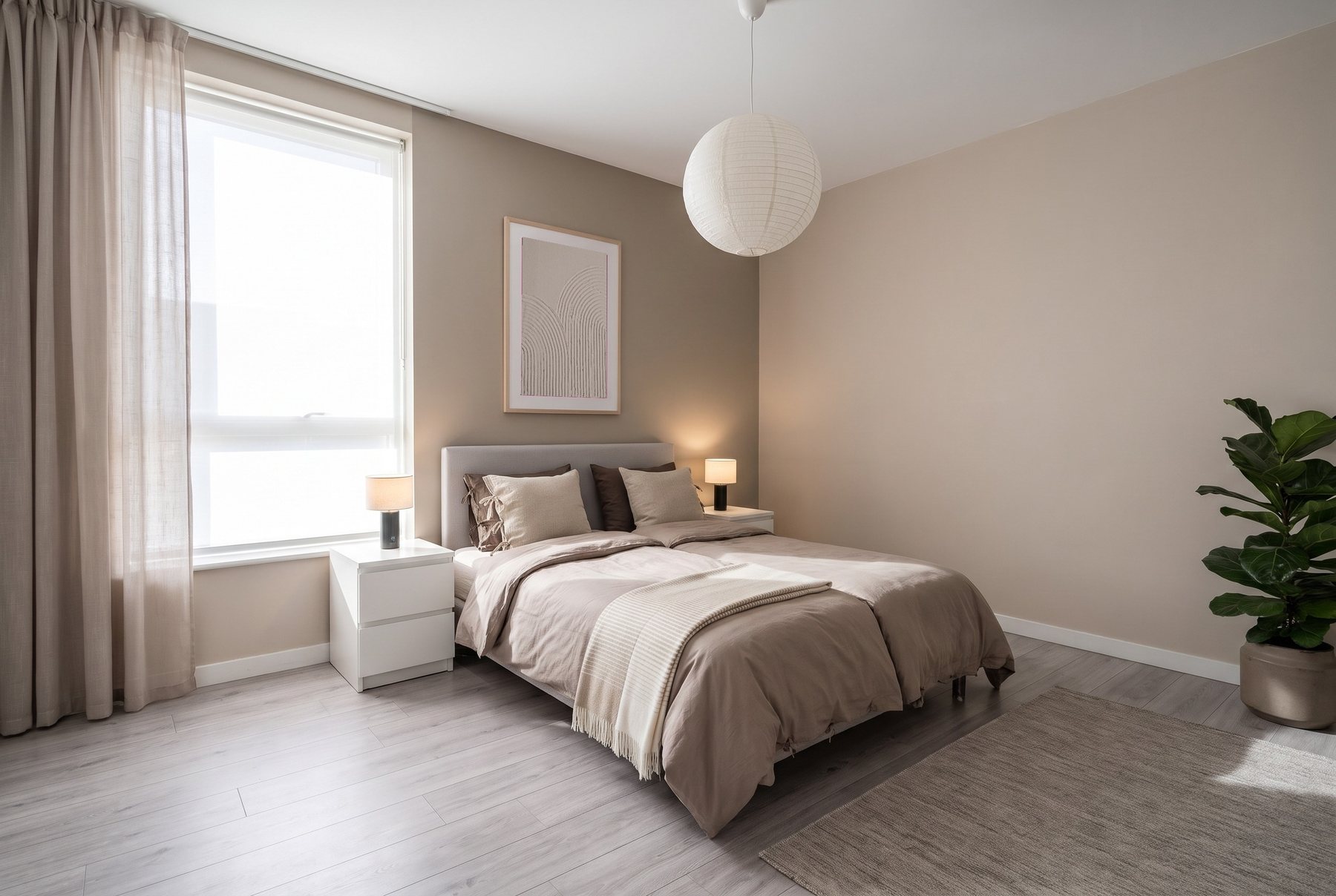 Soverom fornyet med farge og tekstiler